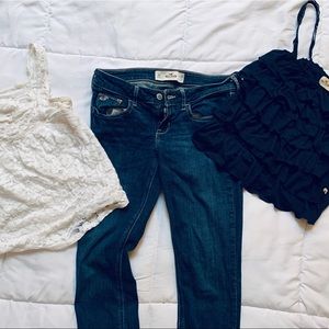 Hollister bundle, jeans and 2 summery tanks